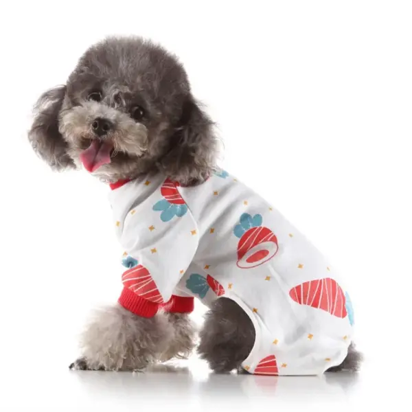 Plaid Dog Clothes Cat Dog Pajamas Daisy Pattern Tshirt Long Sleeve 4-Legs Jumpsuit Pyjamas Overalls For Small Dogs Chihuahua XXL - Image 4