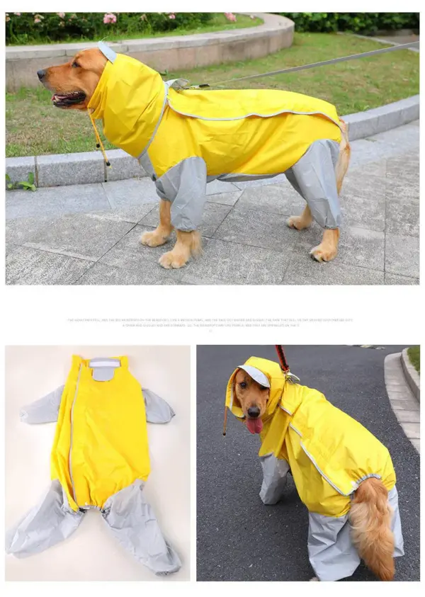 Large Dog Raincoat Reflective Waterproof Dog Clothes Outdoor Rain Coat Jacket Camo Big Dog Rain Raincape Pet Poncho - Image 5