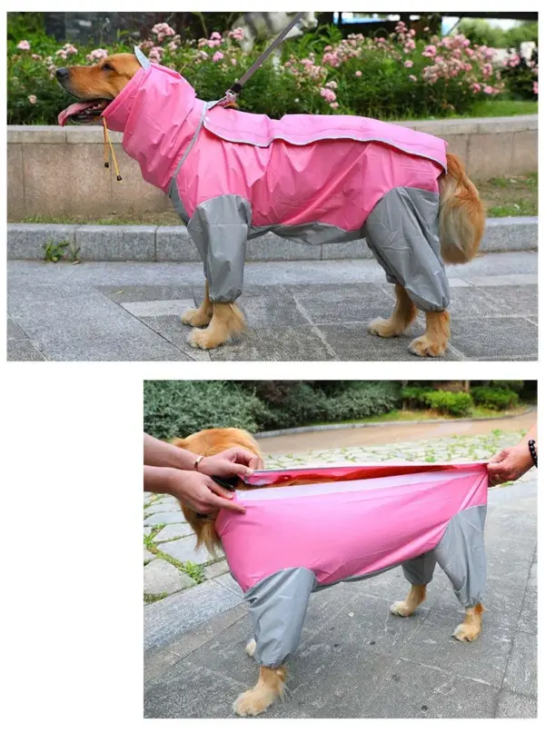 Large Dog Raincoat Reflective Waterproof Dog Clothes Outdoor Rain Coat Jacket Camo Big Dog Rain Raincape Pet Poncho - Image 4