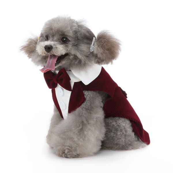 Pet Wedding Clothing Puppy Gown Tuxedo Pet Clothes Wedding Costumes Dog Bow Tie Suit - Image 3