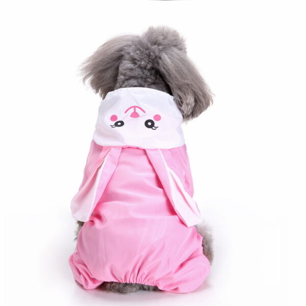 Popular Pet Supplies Dog Clothes Puppy Raincoat with Hat and Exposed Tail (Rabbit Style)